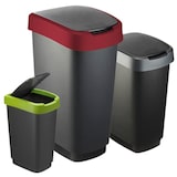 thumbnail of Rotho Cestino Twist in plastica riciclata 10 litri, nero e grigio