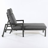 thumbnail of Espreguiçadeira de jardim antracite com almofada grossa