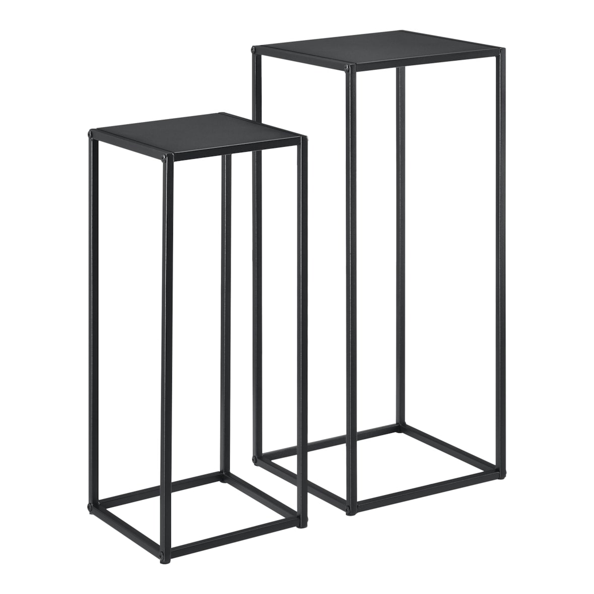 Helloshop26 - Set di 2 tavoli alti in metallo nero opaco 03_0005785