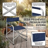 thumbnail of HEMAX, Sedia Regista Large Pieghevole in Alluminio, 112x65 cm, per Esterno e Campeggio, blu