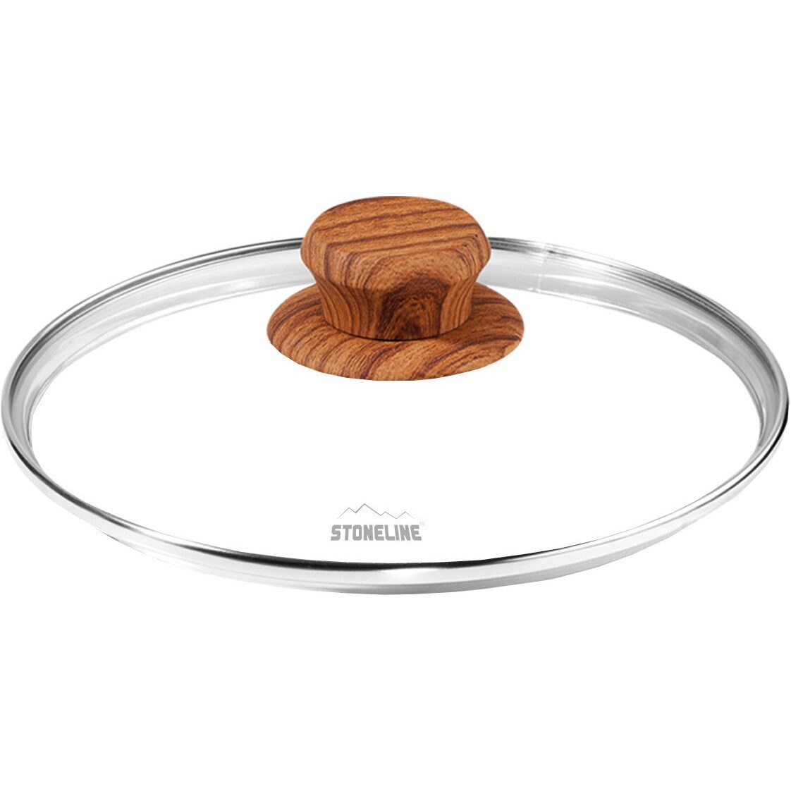 STONELINE® 30 cm Glasdeckel, mit Knauf in Holzoptik