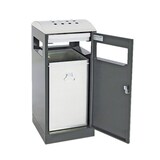 thumbnail of PROREGAL Abfallbehälter für Außenbereiche, verzinktem Innenbehälter & Ascher, 40L, HxBxT 81,5x35x35cm, Brandschutzklasse A1, Anthrazitgrau, Edelstahl