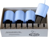thumbnail of 4er Set Adventskerzen mit Safety Clip und Kerzenstecker (Haltekrallen) Flieder Blau 8 x ? 5 cm