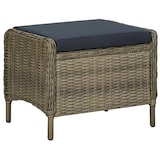 thumbnail of vidaXL Verstelbare tuinstoel met voetenbank poly rotan bruin