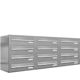 thumbnail of AL Briefkastensysteme 12 Fächer Premium Edelstahl Durchwurf Briefkasten Anlage für Post Post A4, modern, robust, wetterfest, Artikelnummer: 132V12DZ3