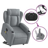 thumbnail of vidaXL Elektrischer Massagesessel mit Aufstehhilfe Hellgrau Stoff