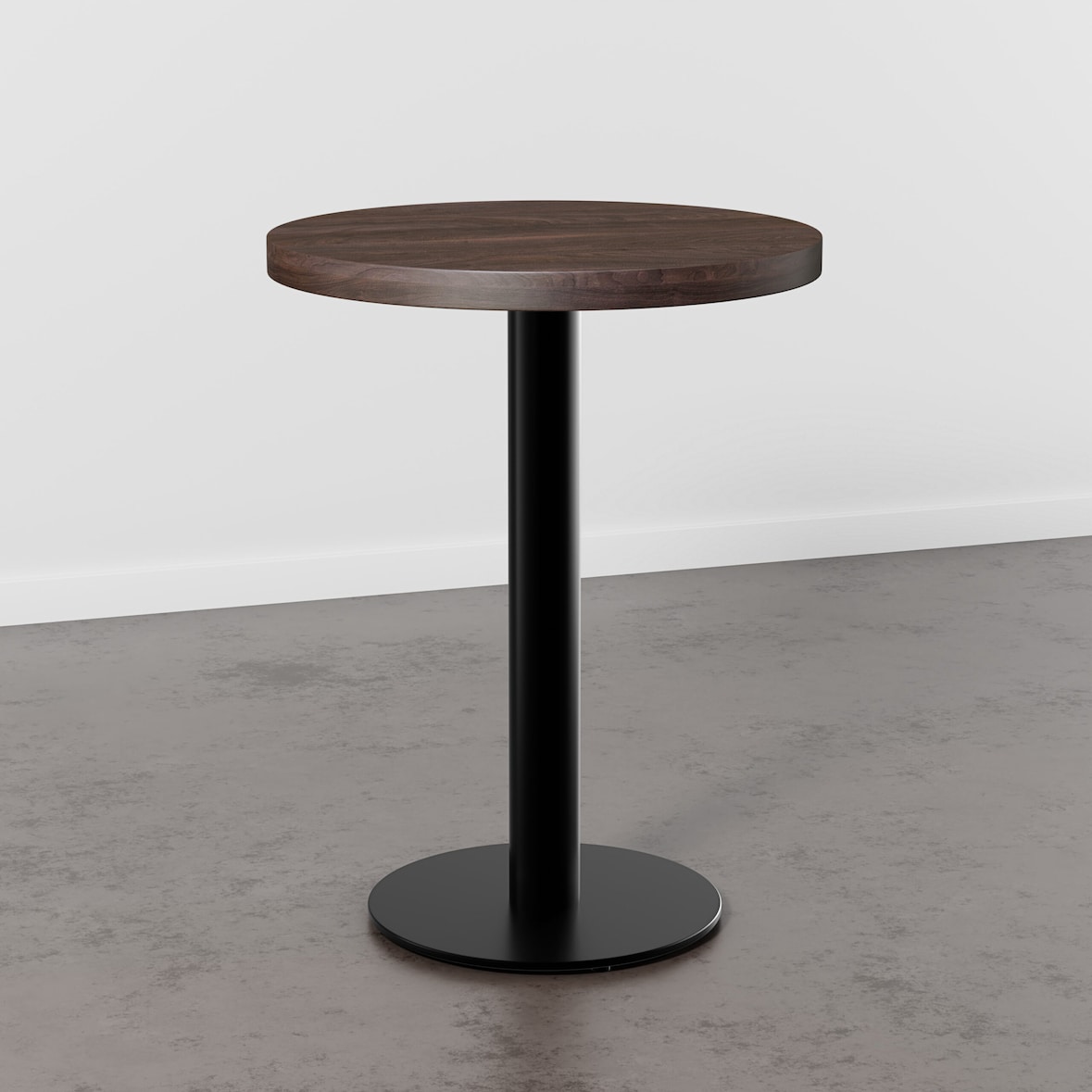 Bistrotisch Rund | Durchmesser 80 cm | D4409 OV Walnussbraun | Gusseisengestell