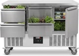 thumbnail of Romux® Saladette und Pizzatisch 1 Tür und 4 Schubladen 135x70 cm 240 Liter Statisch | Kühltisch von Pizzen und Salaten