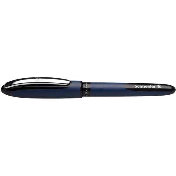 SCHNEIDER Stylo Roller à encre Noir avec pointe Ultra Smooth 0,6mm. Cap-off. Grip ergonomique caoutchouté