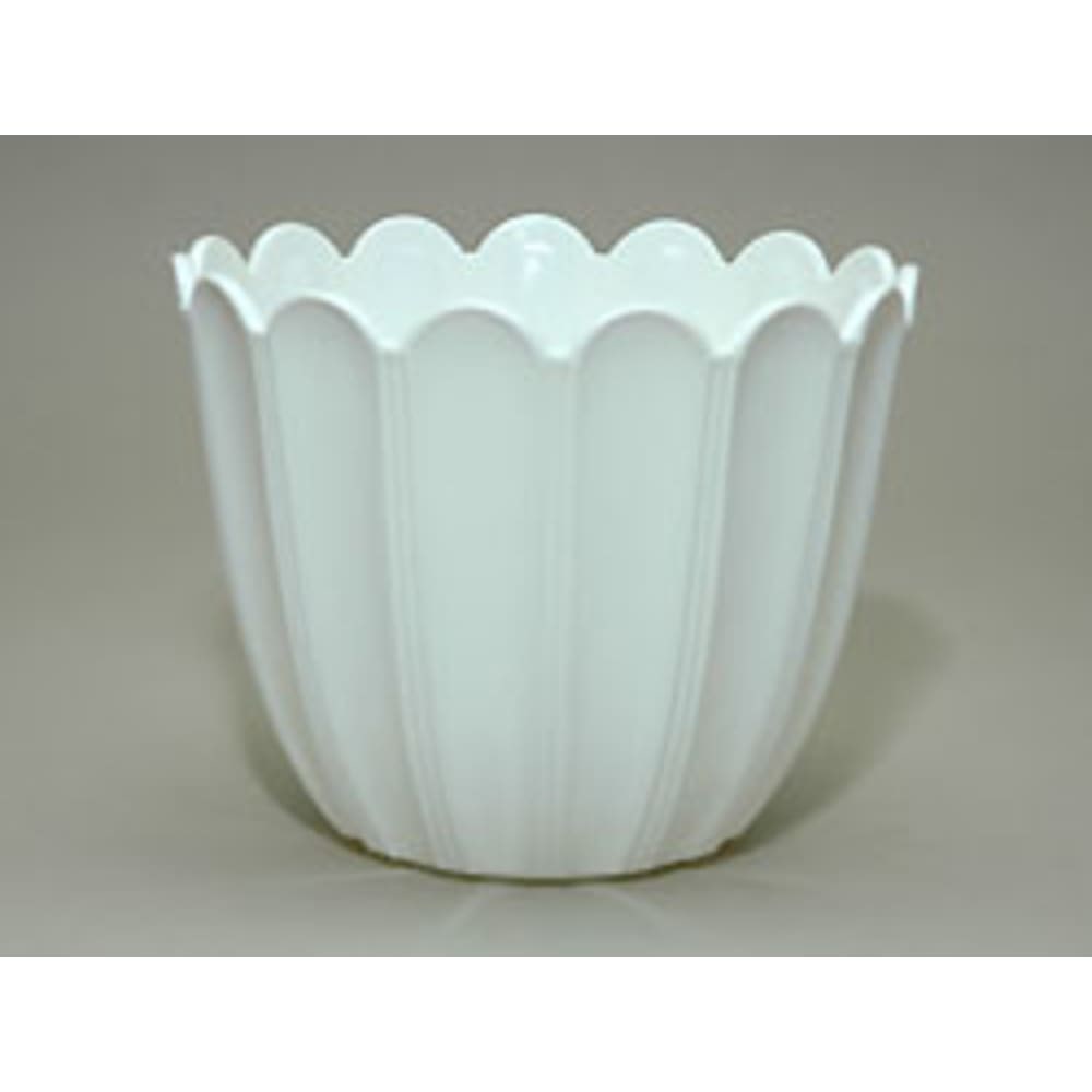 Blumenübertopf Pflanzgefäß Kunststoff Weiß - Stilvoller Blumentopf für kleine Pflanzen, Kräuter - Robustes PVC, 110mm Durchmesser, 95mm Hoch, 1 Stück