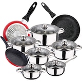 thumbnail of San Ignacio - Batería de cocina Cassel: 6 Ollas con Tapas y Juego de 3 sartenes Red&Marble Ø16/20/24 cm en Acero Inox/Aluminio Prensado