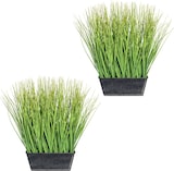 thumbnail of CREATIV green künstliche Pflanze Gras,ca 30cm grün im Zinkkasten schwarz 16x10x6,5cm, Set 2