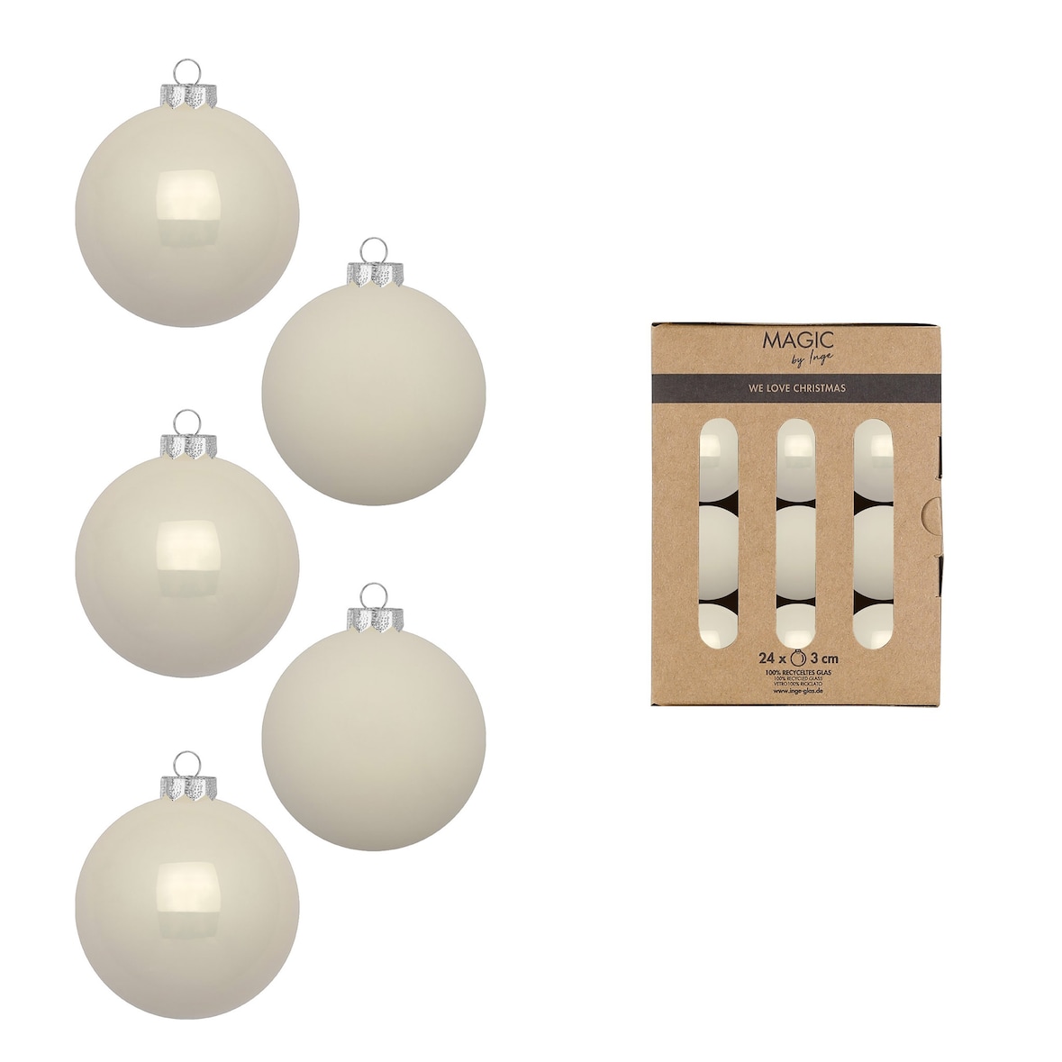 24 Weihnachtskugeln Glas 3cm Christbaumkugeln Weihnachtsbaumkugeln Weihnachten Christbaumschmuck Weihnachtsbaumschmuck Blanched Almond