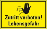 thumbnail of Aufkleber I Hinweisschild Zutritt verboten! Lebensgefahr, Folie, selbstklebend, 300x200mm