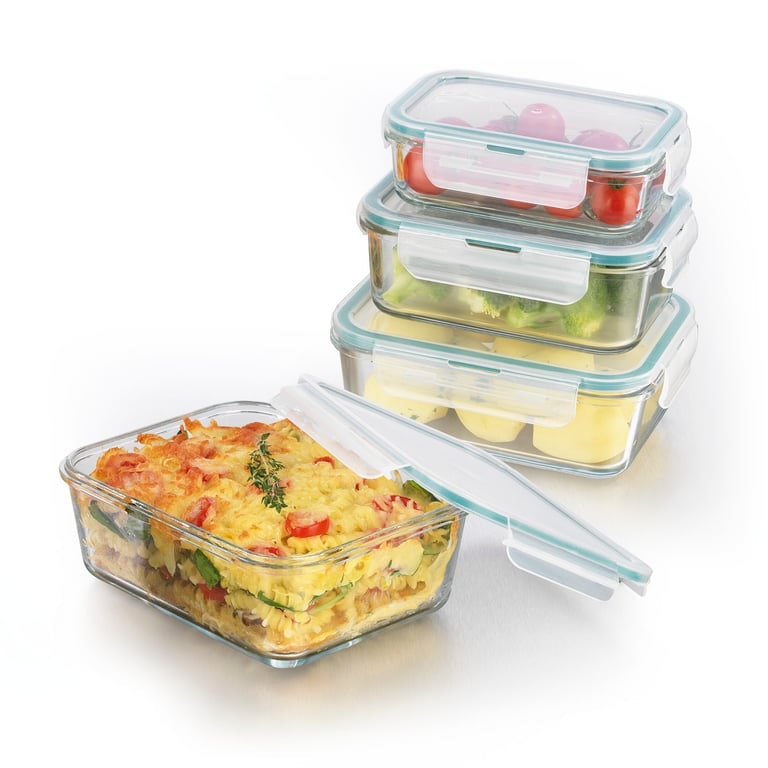 GOURMETmaxx Glas-Frischhaltedosen Klick-it - 8-tlg. - smaragd