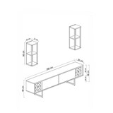 thumbnail of Dmora Fernsehschrank Dmiggian, Ständer für Wohnzimmerfernseher, Niedriges Wohnzimmer-Sideboard, TV-Ständerbasis, 180x30h48 cm, Anthrazit und Schwarz