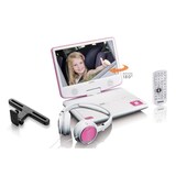 thumbnail of LENCO DVP-910 9- DVD-Player + USB & KfZ-Halterung, pink/weiß.