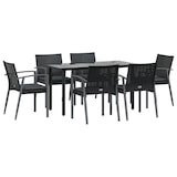 thumbnail of vidaXL 7-tlg. Garten-Essgruppe mit Kissen Poly Rattan und Stahl
