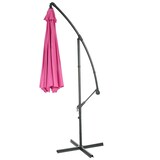 thumbnail of Ampelschirm Acerra, Sonnenschirm Sonnenschutz, Ø 3m neigbar, Polyester/Stahl 11kg ~ pink mit Ständer