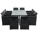 thumbnail of vidaXL 11-tlg. Garten-Essgruppe mit Auflagen Poly Rattan Schwarz