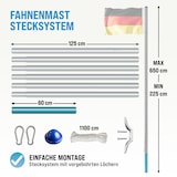 thumbnail of MONZANA® Aluminium Fahnenmast 6,50m mit Seilzug inkl. Flagge Flaggenmast Mast Flagge Alu
