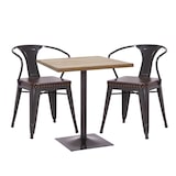 thumbnail of Mesa de bistrô HWC-H10, mesa de bar, balcão, madeira maciça de olmo gastro metálico industrial MVG 70x70cm ~ castanho claro