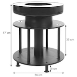 thumbnail of Barbecue BBQ braciere griglia HWC-K95 acciaio inox smalto 67x56x56cm nero