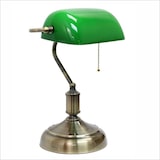 thumbnail of Lampada da tavolo, Retrò, Classica, Vintage in bronzo anticato con vetro verde, E27