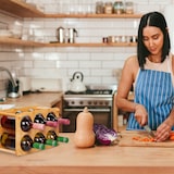 thumbnail of Relaxdays Weinregal, Bambus, 6 Flaschen, Weinständer für Küche, Keller, Wohnzimmer, Weinablage HBT 21x32x18,5 cm, Natur