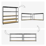 thumbnail of PROREGAL Étagère charge lourde GIANT ELEPHANT | HxLxP 180x180x45cm | 200kg par niveau | Noir | Étagère robuste de Garage, Atelier