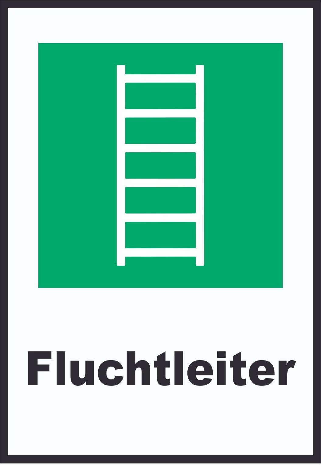 Fluchtleiter A0 Rückseite selbstklebend Schild