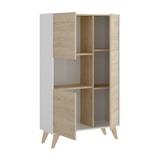 thumbnail of Dmora Credenza Boario, Buffet alto da soggiorno, Madia moderna da salotto a 3 ante, 81x43h135 cm, Rovere e Bianco
