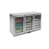 thumbnail of Expositor de bebidas de balcão, 3 portas basculantes, aço inoxidável/alumínio/vidro, 90x135x52cm, 280W, refrigeração por ar, 330L, Polar GL009