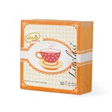 thumbnail of Sovie HORECA Serviette Kathrin in Orange aus Linclass® Airlaid 40 x 40 cm, 50 Stück - Karo Kaffee Tasse