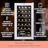 thumbnail of Klarstein Shiraz 28 Uno Weinkühlschrank 74l 28Fl Touch-Bedienfeld  5-18°C Weißes Glas