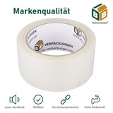 thumbnail of 144 x Klebeband (4,8 cm x 66 m) transparent Packband Paketband Kleberolle leise abrollend klebstark BB-Verpackungen PP28