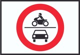 thumbnail of Durchfahrt verboten PKW und Krad Symbol Schild A1 Rückseite selbstklebend