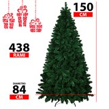 thumbnail of Albero Di Natale 150 Cm Con Sacca 455 Rami Foltissimo Rami A Gancio Base A Croce In Metallo Doppia Foglia Colorata In PVC (150 Cm, 455 Rami)