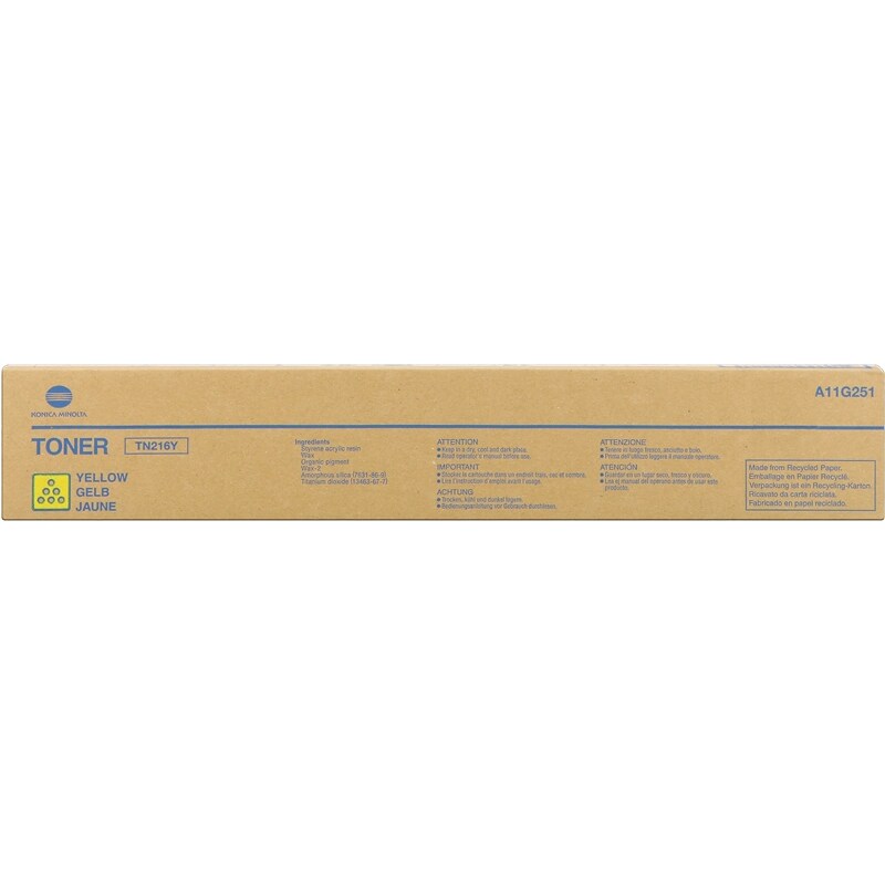 Konica Minolta Bizhub C220/C280 Jaune Cartouche de Toner ORIGINALE - TN216Y/A11G251