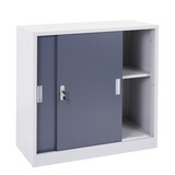 thumbnail of Aktenschrank, klein | HxBxT 90x90x45cm | mit abschließbaren Schiebetüren | anthrazit| Stahlschrank Büroschrank