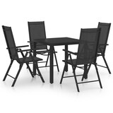 thumbnail of Helloshop26 - Juego de comedor para jardín exterior de 5 piezas de aluminio negro 02_0013699