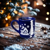 thumbnail of MÄSER Glühweinbecher mit Weihnachtsmotiv, Füllstrich innen 0,2 l, BLAU, 48er-Set