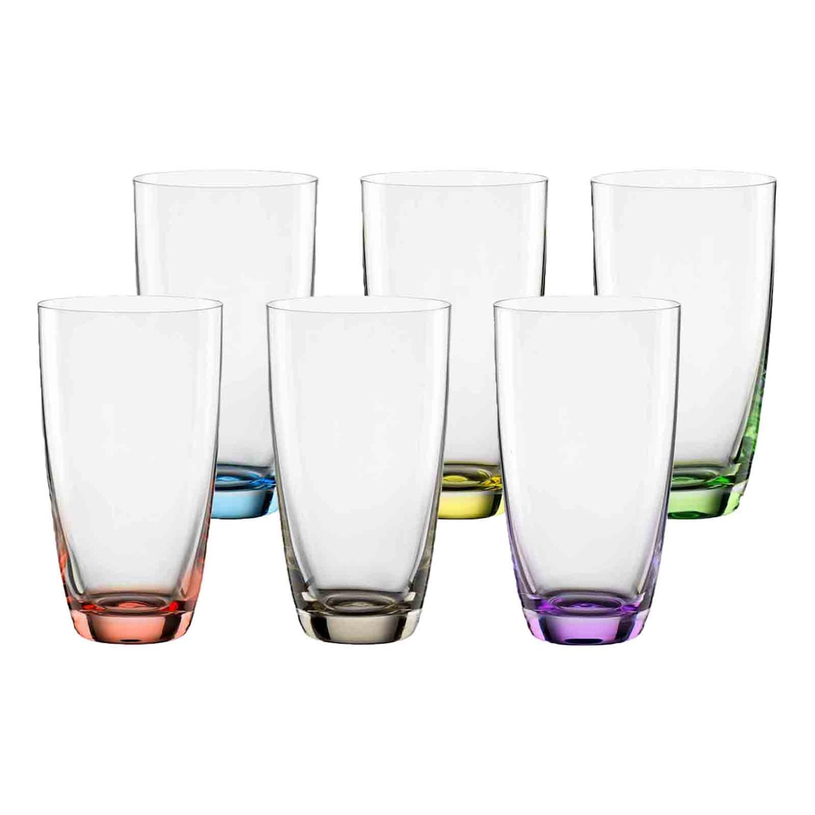 Bohemia Cristal VIVA COLORI NEW Longdrinkbecher 350 ml 6er Set - A