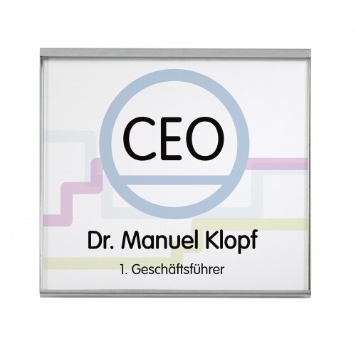 GLASGOW Türschild 150 | Edelstahl und Echtglas | 155x152 mm | Türschild Büro | Büroschild