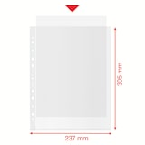 thumbnail of ESSELTE Buste perforate DELUXE, 100% RICICLATE e 100% RICICLABILI, PPL antiriflesso, f.to 22x30 cm, Scatola da 50 pz, 627504