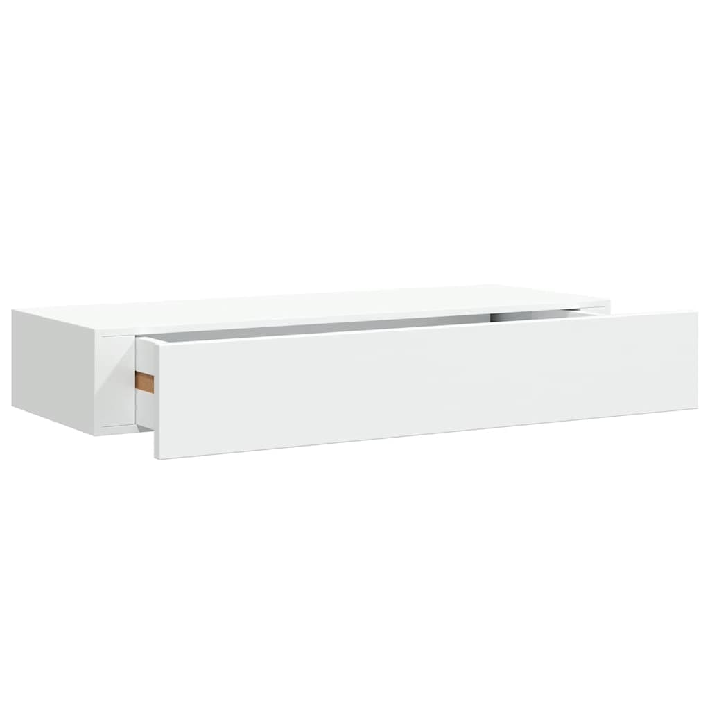 vidaXL Wandregal mit Schublade Weiß 60x23,5x10 cm MDF