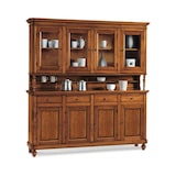 thumbnail of shopinnovativo -Cristalliera 8 ante 4 cassetti, in stile classico in legno e mdf con rifinitura in noce lucido 196x43x218 H