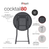 thumbnail of ZOWN Table pliante ronde en polyéthylène pour événements New Zown Cocktail80