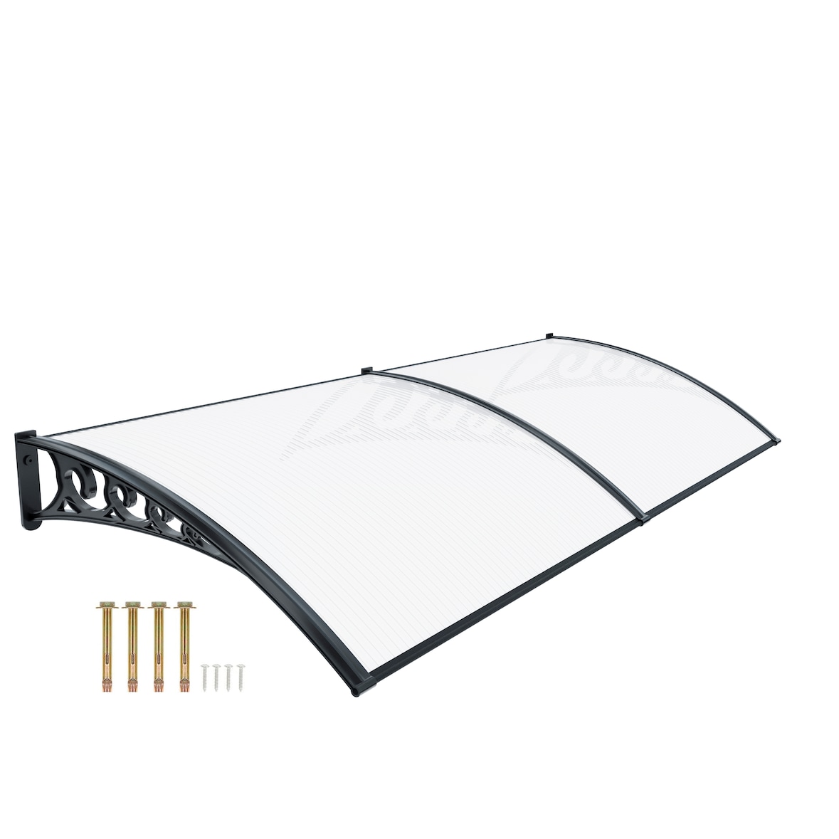 Pensilina Per Copertura In Policarbonato Alveolare Tettoia Modulabile Per Esterno Porte Balcone Finestre Elegante Resistente Trasparente 100 x 240 cm