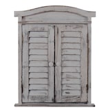 thumbnail of Wandspiegel Spiegelfenster mit Fensterläden 53x42x5cm ~ grau shabby